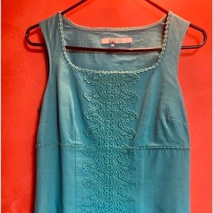 BODEN teal sleeveless sheath for spring and summer.